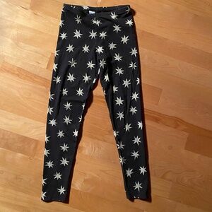 Tea Collection Black Leggings with White Stars Size 14